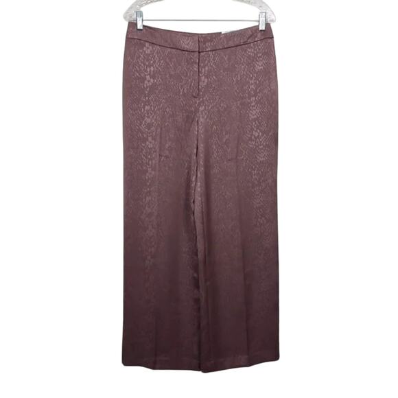 Alfani Snake Embossed Wide Leg Pants Womens Size 8P Brown Petite NEW - Picture 1 of 10